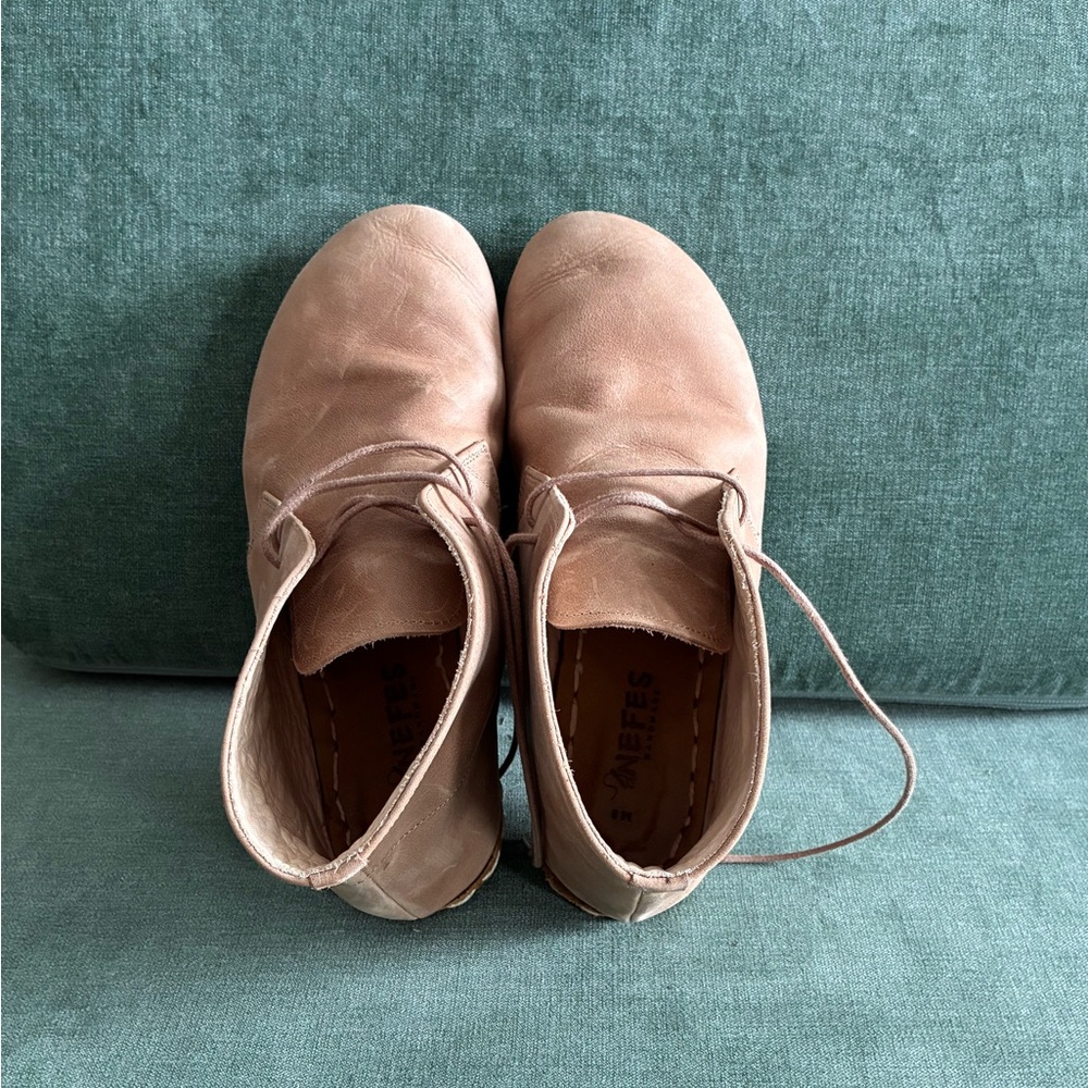 Men's Tan Leather Oxfords - Picture 3 of 5